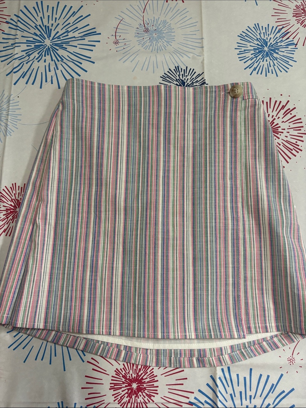COPPER KEY FAUX WRAP LINEN BLEND SKIRT